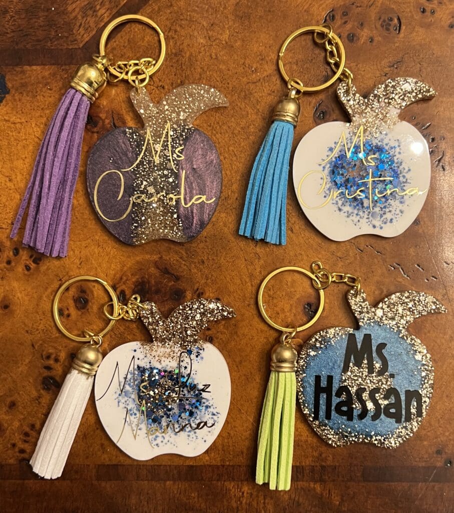 resin keychains teacher appreciation gift ideas